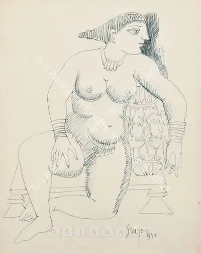 F.N. Souza (Artist), Untitled, 1950, Drawing