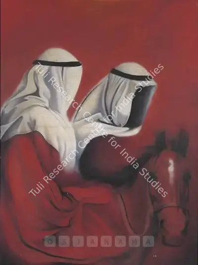 Jaideep Mehrotra (Artist), Faceless Bedouin, 1986, Painting