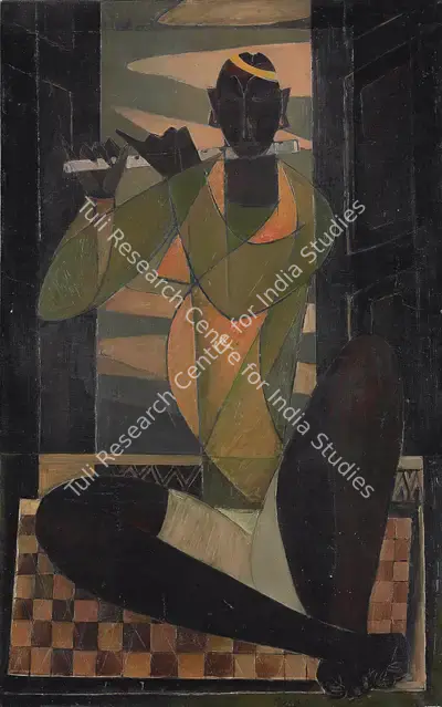 Sen, Paritosh (Artist). Untitled (Joueur De Flute), 1951 | Painting, Ch.Lon/11.06.12, 2012 · Christie's