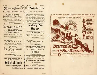 Byron Haskin (Director), Denver & Rio Grande, 1952, Handbill