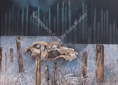 Ray, Shyamal Dutta (Artist). Relic. Watercolour on paper, 1983 | Painting | FineArts | 00599089