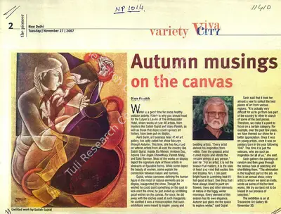 Divya Kaushik (Writer), Autumn Musings On The Canvas, 2007, Newspaper clipping