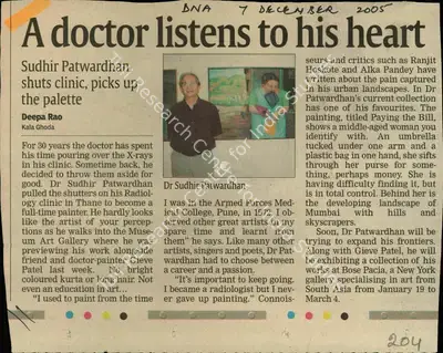 Deepa Rao (Reporter), A Doctor Listens to His Heart, 2005, Newspaper Clipping