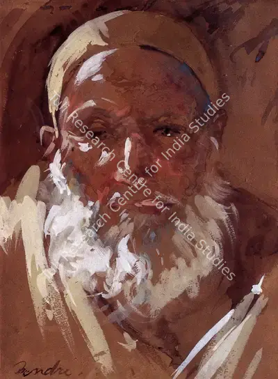 N.S. Bendre (Artist), Portrait, 1945, Painting