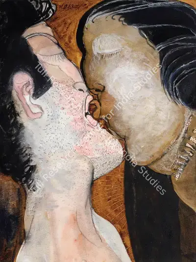 Jaya Ganguly (Artist), The Kiss, 2004, Painting