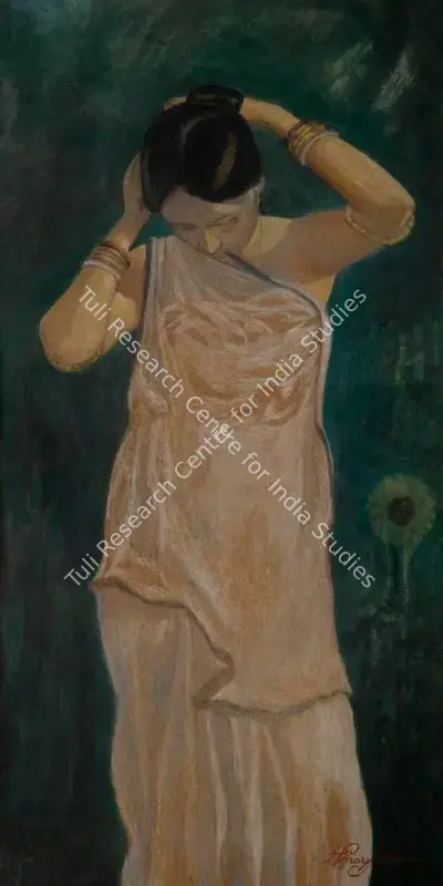 Hemendranath Mazumdar (Artist), Untitled (After the Bath), Painting