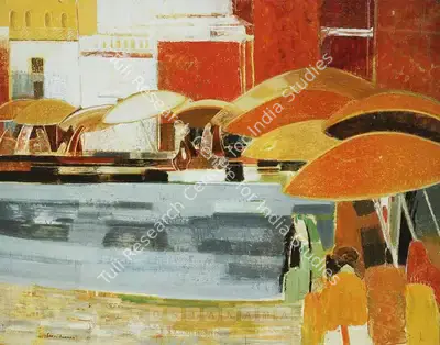 Sakti Burman (Artist), Benares Landscape, 1960, Painting