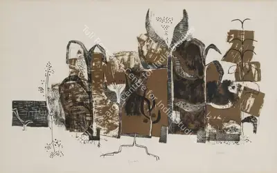 V.S. Gaitonde (Artist), Garden, 1958, Graphic Art