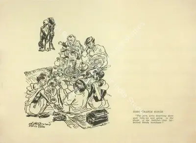 Chittaprosad (Artist), A page from Hungry Bengal, 1943, Drawing