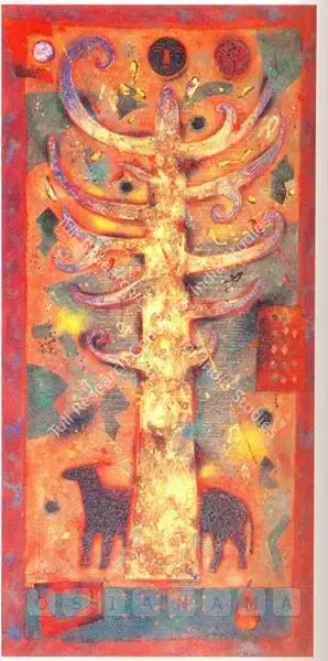 Baiju Parthan (Artist), Time Measured By The Forest We Have Eaten (Seed & The Tree), 1994, Painting