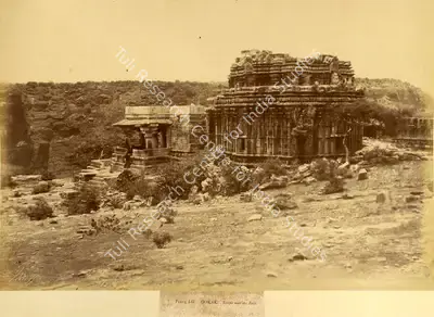Colonel Thomas Biggs (Photographer), Gokak. Temple near the Falls, 1855, Antiquarian Photograph