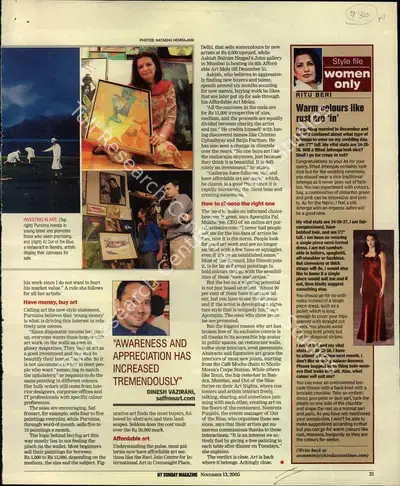 Smitra Mitra (Reporter), A Brush with Art, 2005, Newspaper Clipping
