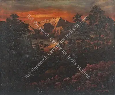 J.P. Gangooly (Artist), Himalayan Valley, Painting
