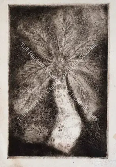 Somnath Hore (Artist), Untitled (Palm Tree), 1976, Graphic Art