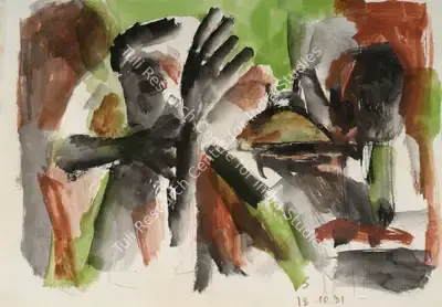 Somnath Hore (Artist), Untitled, 1981, Painting