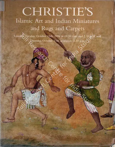 Christie's (Auction House), Islamic Art and Indian Miniatures and Rugs and Carpets, 1996, Auction Catalogue