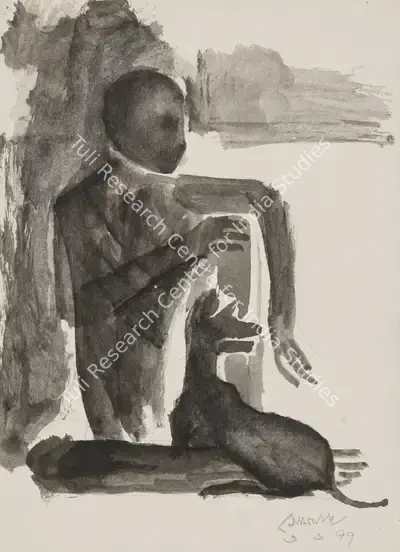 Somnath Hore (Artist), Untitled, 1977, Drawing