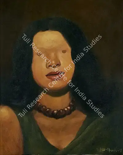 Bikash Bhattacharjee (Artist), Miss J, 1979, Painting