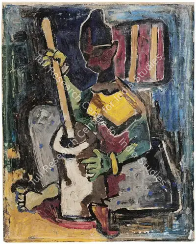 M.F. Husain (Artist), Untitled (Woman), 1951, Painting