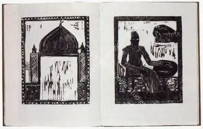 Khakhar, Bhupen P. (Artist ). Illustrations for Salman Rushdie's Two Stories. Ink on Paper, 1989 | Bhupen Khakhar , 1998 | Graphic Art | FineArts | 00149855
