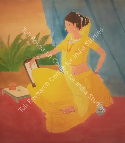 Chughtai, M.A.R. (Artist). Untitled (Woman at her Toilette), c.1970 | Painting, So.Lon/18.10.16, 2016 · Sotheby's