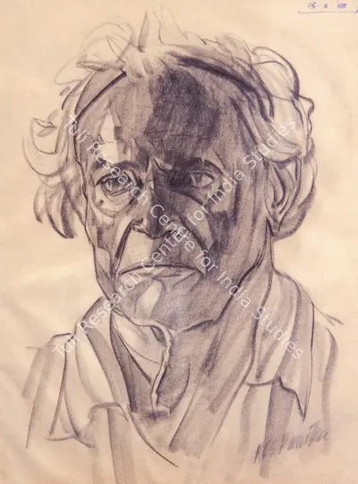 K.C.S. Paniker (Artist), Untitled, 1958, Drawing