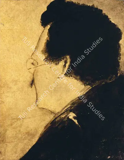 Gaganendranath Tagore (Artist), Portrait of Nandalal Bose, 1909, Drawing