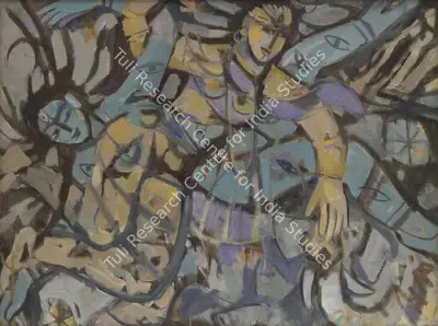 Nirode C. Mazumdar (Artist), Devi and Oindri, 1980, Painting