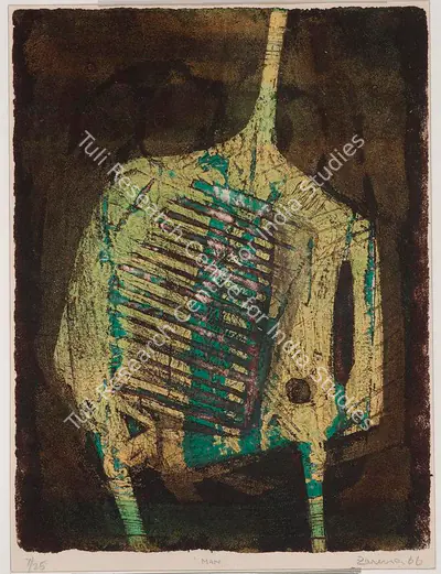 Zarina Hashmi (Artist), Man, 1966, Graphic Art