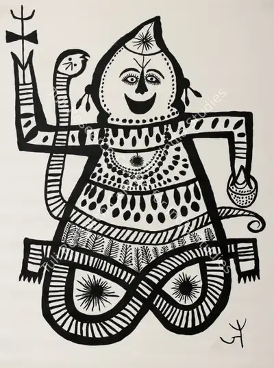Jodhaiya Bai Baiga (Artist), Bholenath, 2023, Painting