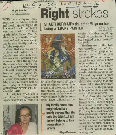 Vidya Prabhu (Reporter), Right Strokes, 2006, Newspaper Clipping