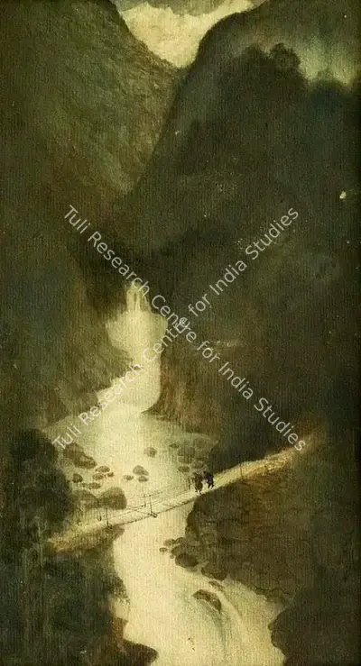 Prosanto Roy (Artist), Waterfalls, 1952, Painting
