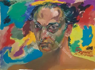 Chittaprosad (Artist). Self-Portrait. Dust colour on paper, 1960 | Painting | FineArts | 00332055