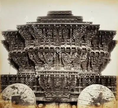 Edmund David Lyon (Photographer), Large Juggernaut Car, Streevelliputtoor, Antiquarian Photograph