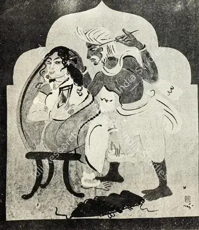 Nandalal Bose (Artist), Ear Cleaner, Haripura Congress Poster, 1937, Painting