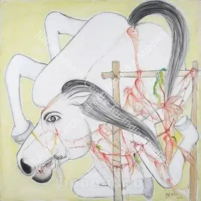 Manu Parekh (Artist), Falling Horse, 2004, Painting