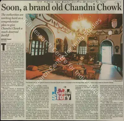 Mayank Tewari (Reporter), Soon, a brand old Chandni Chowk, 2005, Newspaper Clipping