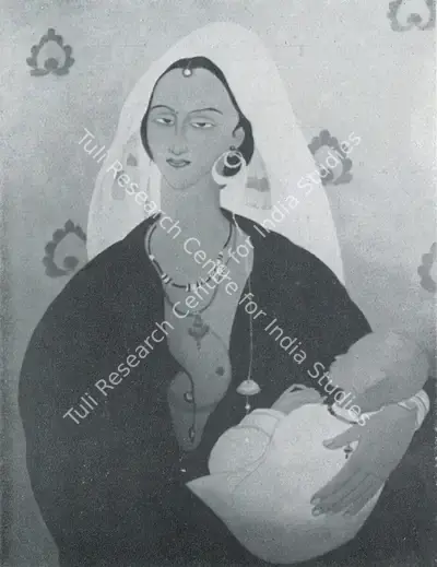M.A.R. Chughtai (Artist), Maternity, Painting