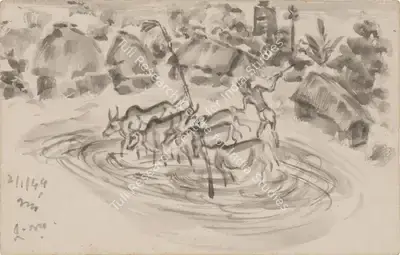 Nandalal Bose (Artist), Untitled, 1944, Painting