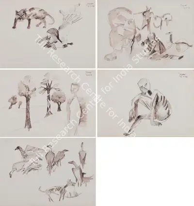 Somnath Hore (Artist), Untitled, 1977, Painting