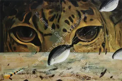 Jagannath Panda (Artist), The Fish Looks Like Tiger Eyes, 2004, Painting