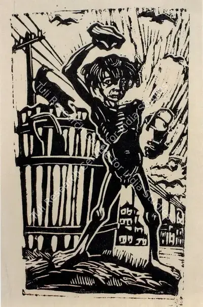 Chittaprosad (Artist), Gone Mad, 1952, Graphic Art