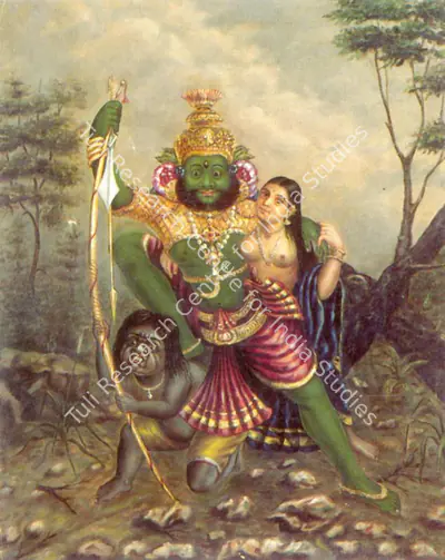 R. Regunatha Naidu (Artist), The Abduction, 1893, Painting