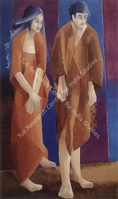 Sabavala, Jehangir (Artist). The Couple. Oil on Canvas, 1998 | The Crucible of Painting | Painting | FineArts | 00182430