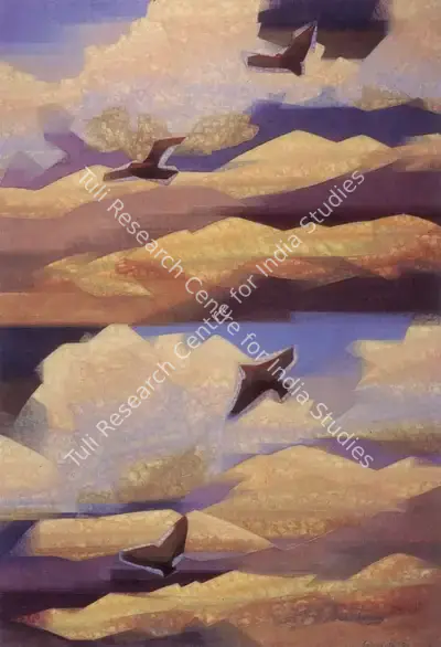 Sabavala, Jehangir (Artist). Kumaon Sky II. Oil on Canvas, 1993 | Pilgrim, Exile, Sorcerer | Painting | FineArts | 00182428