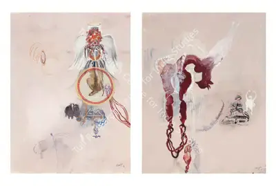 Shahzia Sikander (Artist), Wings, Veils And Dresses I, 1997, Painting