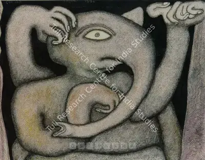 Jogen Chowdhury (Artist), Vinayak, 1996, Drawing