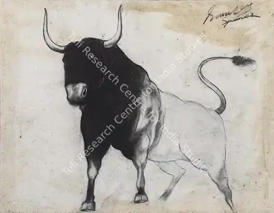 Sunil Das (Artist), (Spanish) Bull Series, 1962, Painting