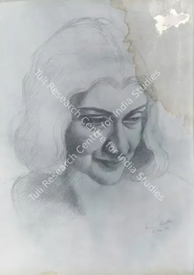 Homi J. Bhabha (Artist), Pipsy, 1943, Sketch