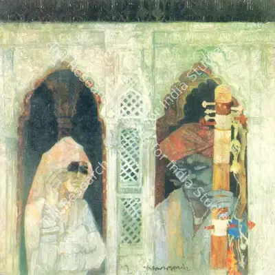 Shyamal Dutta Ray (Artist), Singer (Rajasthan Series), 1992, Painting